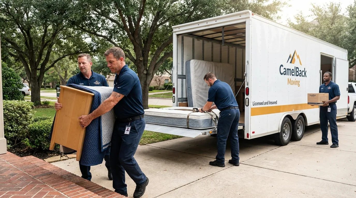 Crew loading residential truck for cross-state move from Hyde, PA